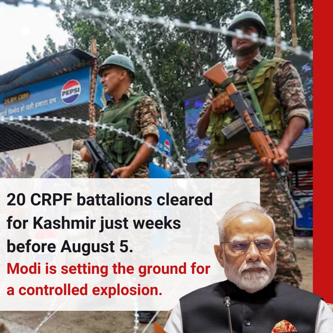 OopsW4262's tweet image. 20 Hazaar #CRPF Kashmir Mein Kyun?
Ye suraksha hai ya phir aik naya drama plan ho raha hai?
Har dafa jhoot, har dafa #Pakistan pe ilzam.
#FalseFlagAlert #ModiDrama #LaVozArgentina #Israel #SB19 #วิวาห์ปฐพีคิว1 #zzzero #PHUTATCHAI #BINI #linglingkwong #DatoProtegido #PHUTATCHAI