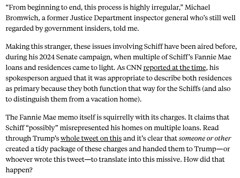 GregTSargent's tweet image. Trump just said Schiff merits "prison" for the "fraud" an IG supposedly found.
Again, I talked to experts/former IG who described the process used here as deeply troubling.
This is his model for manipulating bureaucracy to hatch pretexts to target foes:
newrepublic.com/article/198074…