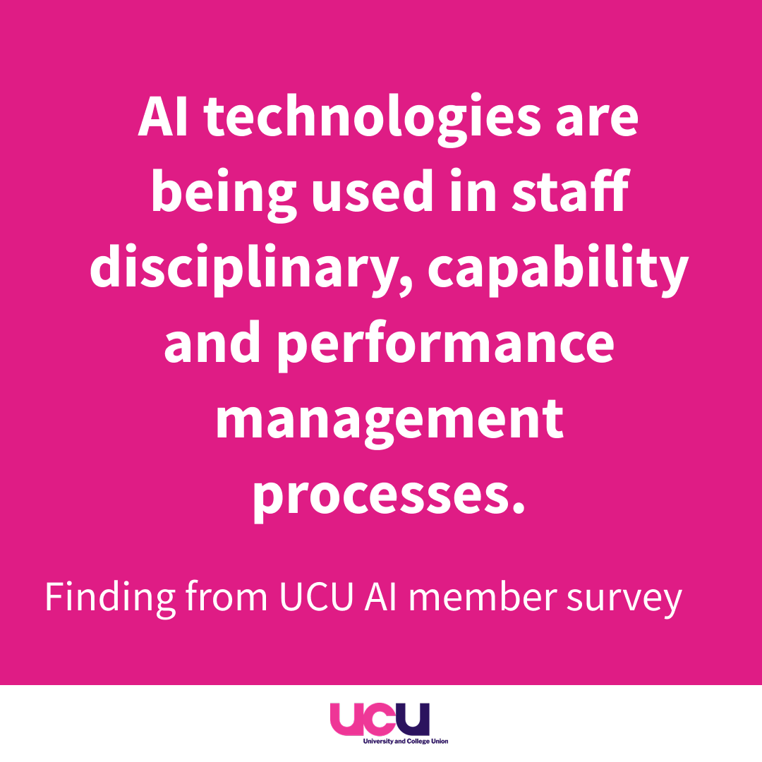 ucu's tweet image. Is AI helping or harming your work?
From classroom tools to performance monitoring, over 1,700 UCU members shared how AI is creeping into every corner of post-16 education.
Read the full report on how AI is already impacting members’ working lives: tr.ee/rldkpe