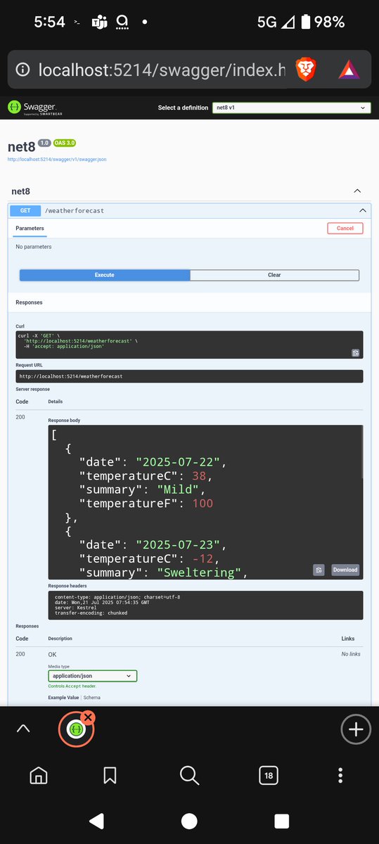 rob_stemp's tweet image. .net 8 web API on android 16 terminal. pixel 8 pro.
easy setup and runs fast.