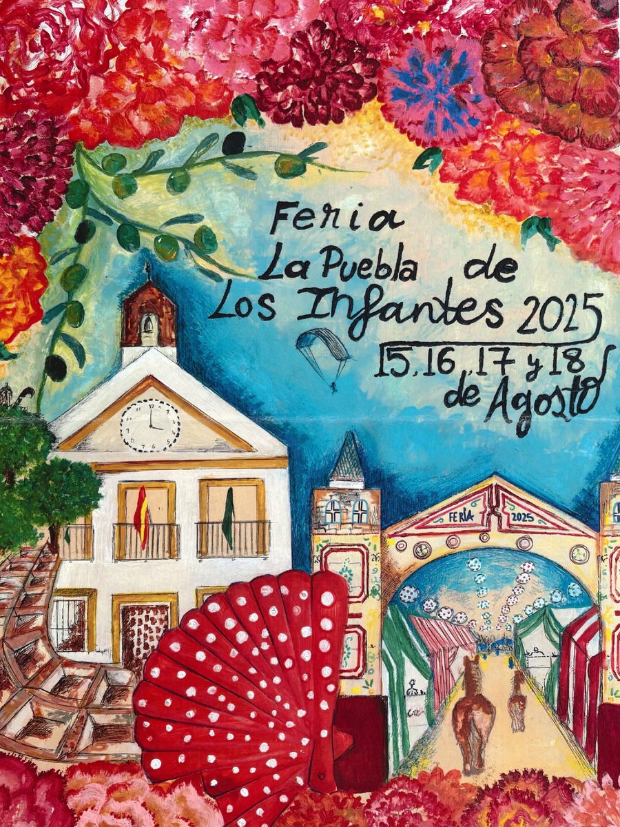 🔴 Cartel oficial de la Feria y Fiestas Patronales 2025 de La Puebla de los Infantes.

Obra de Ana Reyes Ibáñez Carrasco.