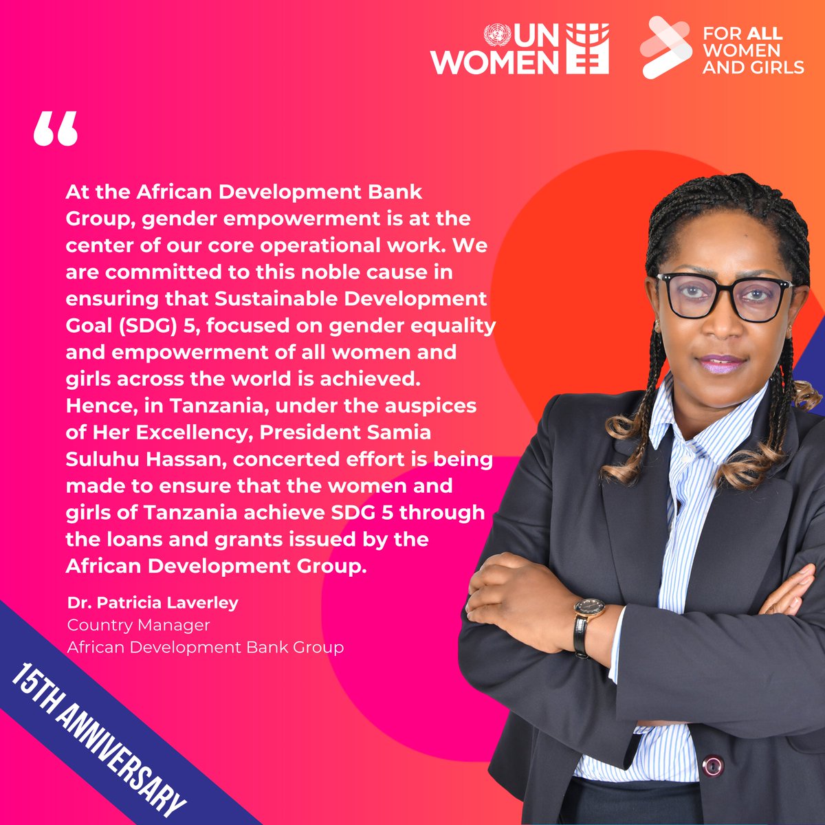 unwomentanzania's tweet image. As we continue to celebrate 15 years of impact worldwide, UN Women acknowledges the African Development Bank Group for its continuous work in advancing gender equality through transformative investments, in alignment with national priorities. Strong partnerships drive progress…