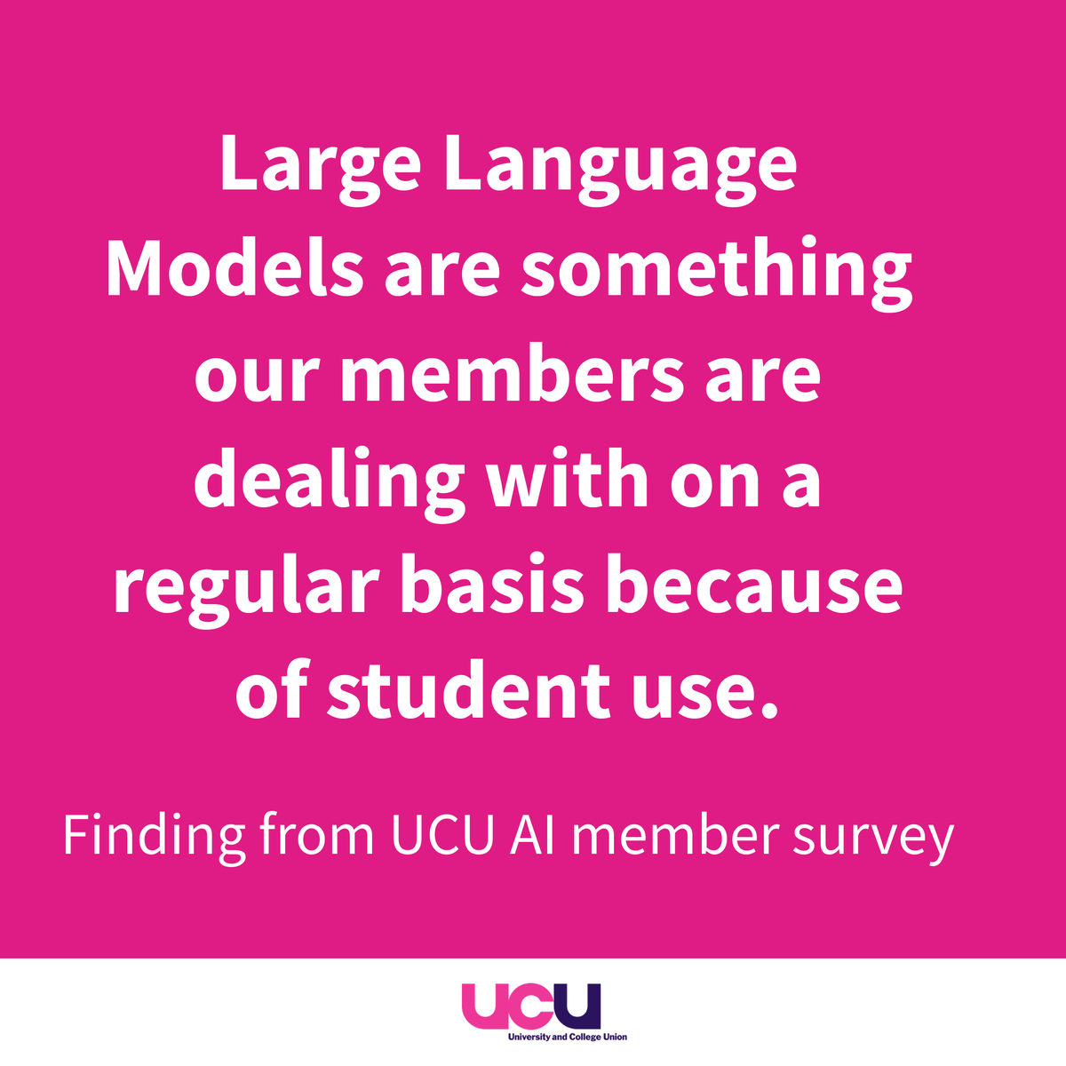 ucu's tweet image. Is AI helping or harming your work?
From classroom tools to performance monitoring, over 1,700 UCU members shared how AI is creeping into every corner of post-16 education.
Read the full report on how AI is already impacting members’ working lives: tr.ee/rldkpe