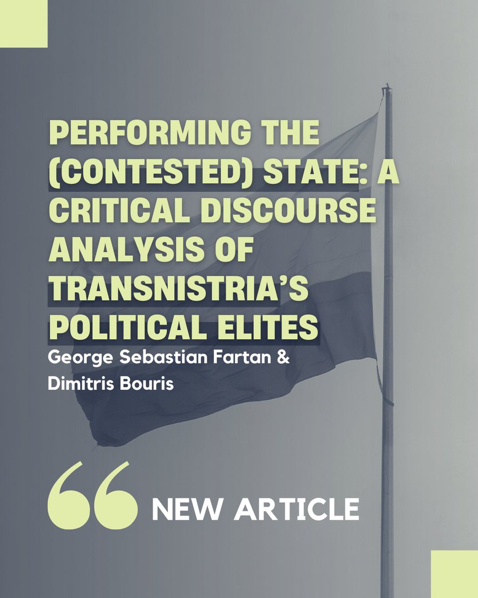 intl_spectator's tweet image. ⚠️New #openaccesarticle online!
🗣️ Performing the (Contested) State: A Critical Discourse Analysis of #Transnistria’s Political Elites
🔍 Find out more here: shorturl.at/Uky81
✒️ George Sebastian Fartan & @BourisDimitris (@UvA_Amsterdam)