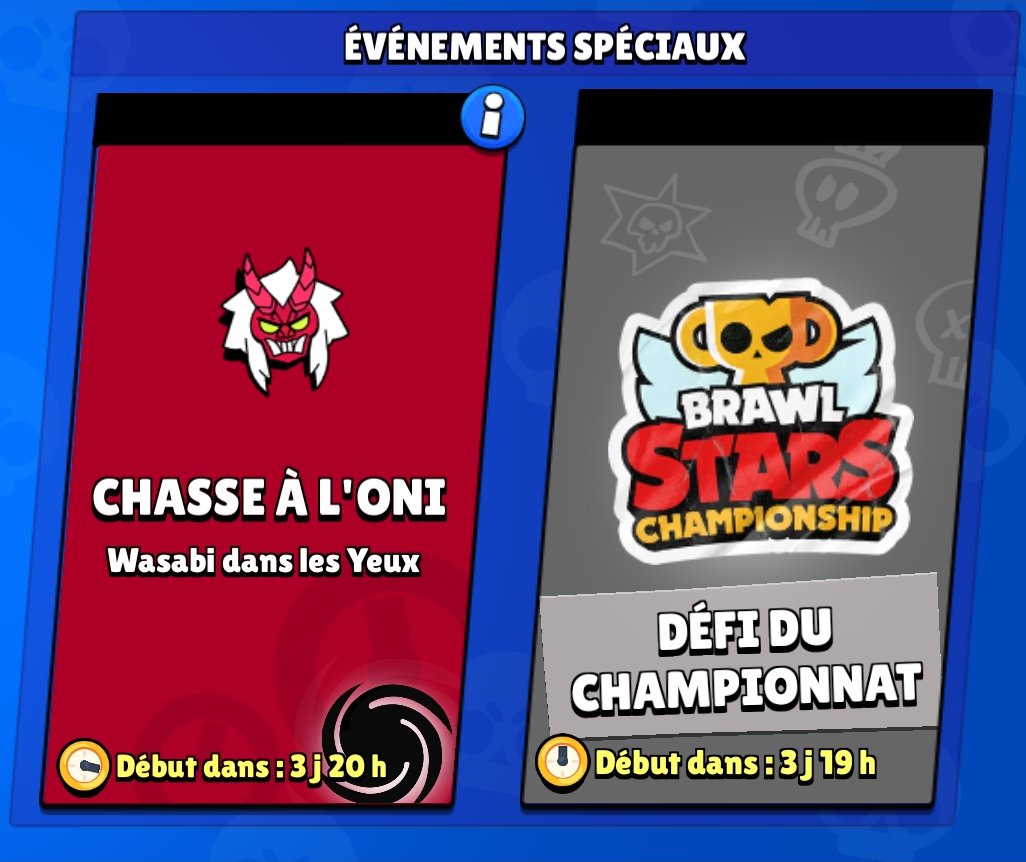BrawlSourceFR's tweet image. ⭐RETOUR DE LA CHASSE A L'ONI⭐
Il semblerait que le Mode de Jeu CHASSE A L'ONI soit de retour, qui n'est plus disponible depuis la Fin de l'événement Wasabi.
Aussi, Il est accompagné du DÉFI DU CHAMPIONNAT du Mois D'aout.
Allez-vous partir à la CHASSE A L'ONI ?
