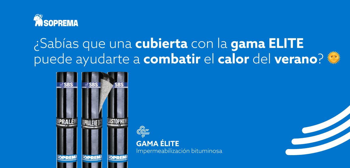 La semana pasada hablamos del #SRI y su impacto en la eficiencia energética🏙️
Nuestras láminas ELITE marcan la diferencia:
✔️ Soportan de -25 °C a 120 °C
✔️ SRI del 71% en la versión FM D-TOX

🔗 soprema.es/es/article/not…

#impermeabilizacion #SOPREMAIberia #eficienciaenergetica