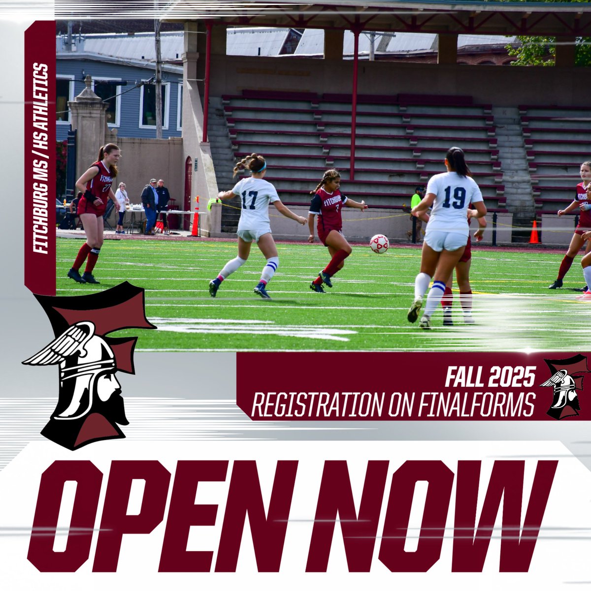 HS/MS SIGN UP NOW FOR Fall '25!!! Its your turn to wear the Red &amp; Gray! Click the link for FinalForms Registration &amp; submit current physical: fitchburg-ma.finalforms.com First practice 🏈🏌️Fri. August 15 🏑🏐⚽️🏃📣 Mon. August 18 #AllHailtoTheRedandGray WE NEED YOU!!! 🫵