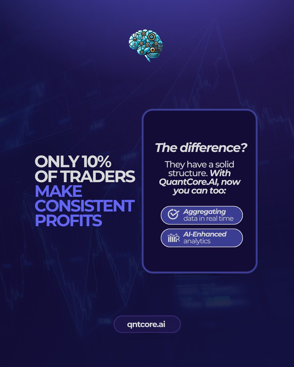 QuantCore_ai's tweet image. Most traders lose because they rely on their gut feeling. 

The few who consistently win use structure, live market data, and AI-powered analysis to guide their every move. 

That advantage is now yours with QuantCore.AI.

Visit: qntcore.ai

#QuantCore.AI