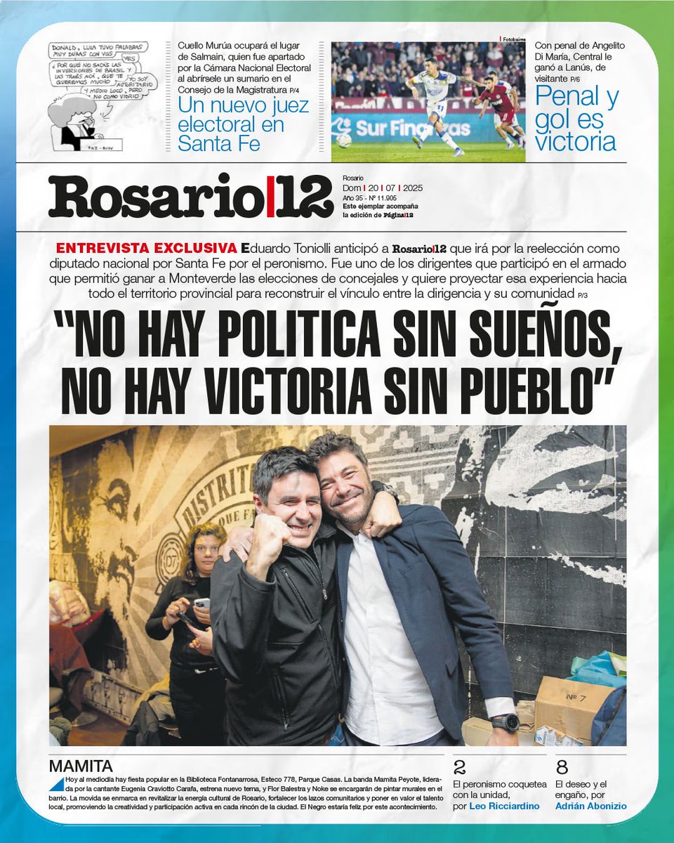 Vamos rumbo a octubre con voluntad de vencer. El peronismo debe ser oposición pero también alternativa, para ponerle un freno al saqueo y comenzar a parir una nueva Argentina.

Entrevista completa: pagina12.com.ar/843214-tengo-a…