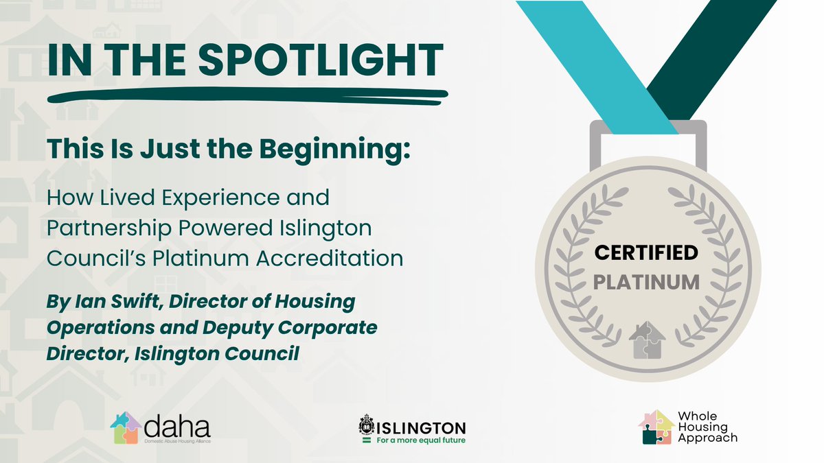 “This is just the beginning.” Ian Swift, Director, Housing Operations <a href="/IslingtonBC/">Islington Council</a>, shares how lived experience shaped their housing response to domestic abuse.
Now a DAHA Platinum Accredited council, they’re leading with empathy, partnership &amp; bold reform dahalliance.org.uk/media-hub/blog/