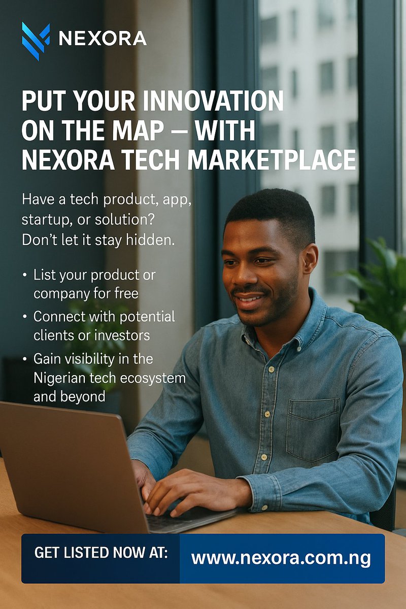 nexora_innovexa's tweet photo. Discover, promote, or list your tech solution on Nexora’s free Tech Marketplace.
It's your space to connect with clients or investors.
Create your profile and start growing today.
#TechMarketplace #Nexora #NigerianTech #StartupNigeria #Innovation https://t.co/J7tQo0VIj3
