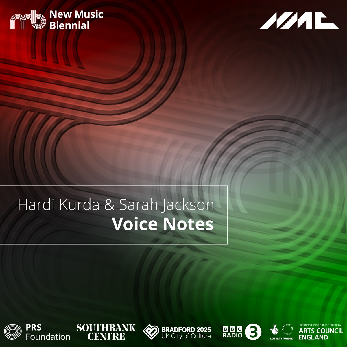 nmcrecordings's tweet image. OUT NOW - Hardi Kurda & Sarah Jackson: Voice Notes
Celebrating the voices of those who have experienced displacement, combines messages from refugees and migrants, with electroacoustic sound manipulation and directional speakers
Listen now🔗 nmcrecs.lnk.to/DhamaalCore