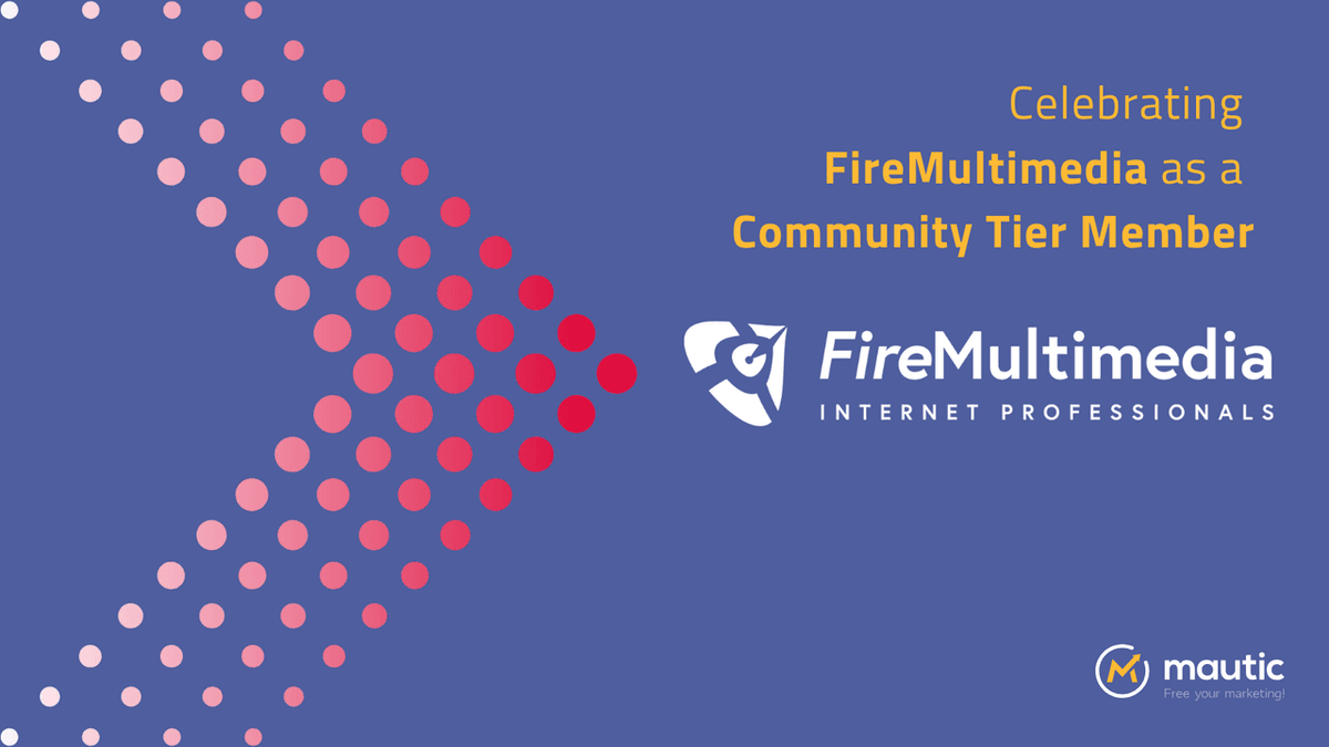 MauticCommunity's tweet photo. 🔥 #MauticMakerMonday Alert!

Welcome to @firemultimedia, our newest Community Tier member from the Netherlands!

This full-service agency not only offers Mautic to clients but recently redesigned our beloved Mautibot!

https://t.co/pW6VTT3Iby 

#Mautic #OpenSource #DigitalAgency https://t.co/7fvJ4xSfOz