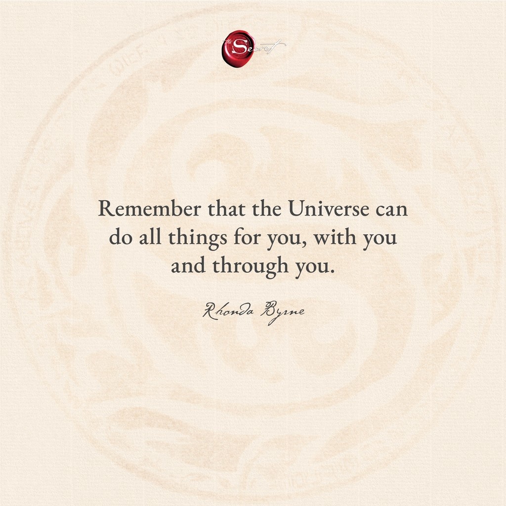thesecret's tweet image. Drop a 🙌 if this resonates!
"Remember that the Universe can do all things for you, with you and through you."
#RhondaByrne #TheSecret #lawofattraction #loa #visualization #manifestation #askbelievereceive
