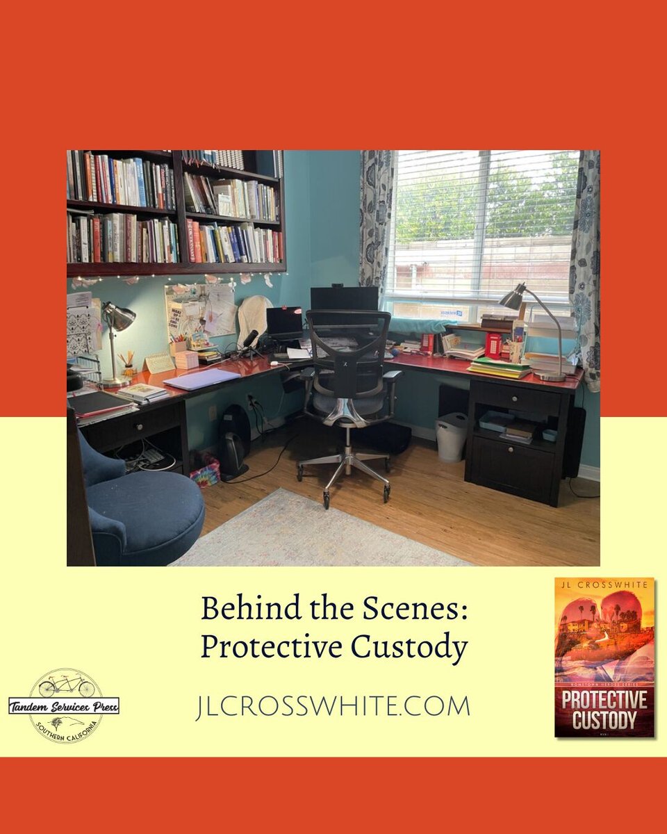 This is where I spend most of my days. Because I spend so much time here I want to make it as pretty and comfortable as possible. I have plans to convert the old closet into something special, I'll share that with you when it's done.

jlcrosswhite.com/books/protecti…