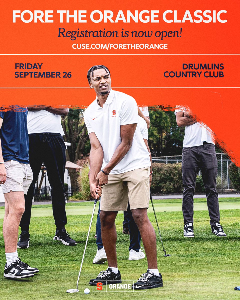Cuse_MBB's tweet image. 🚨 Sign up today! 🚨
Join us at @DrumlinsCC on Sept. 26 for the Third Annual Fore the Orange Golf Classic! 🍊⛳
➡️ cuse.com/foretheorange