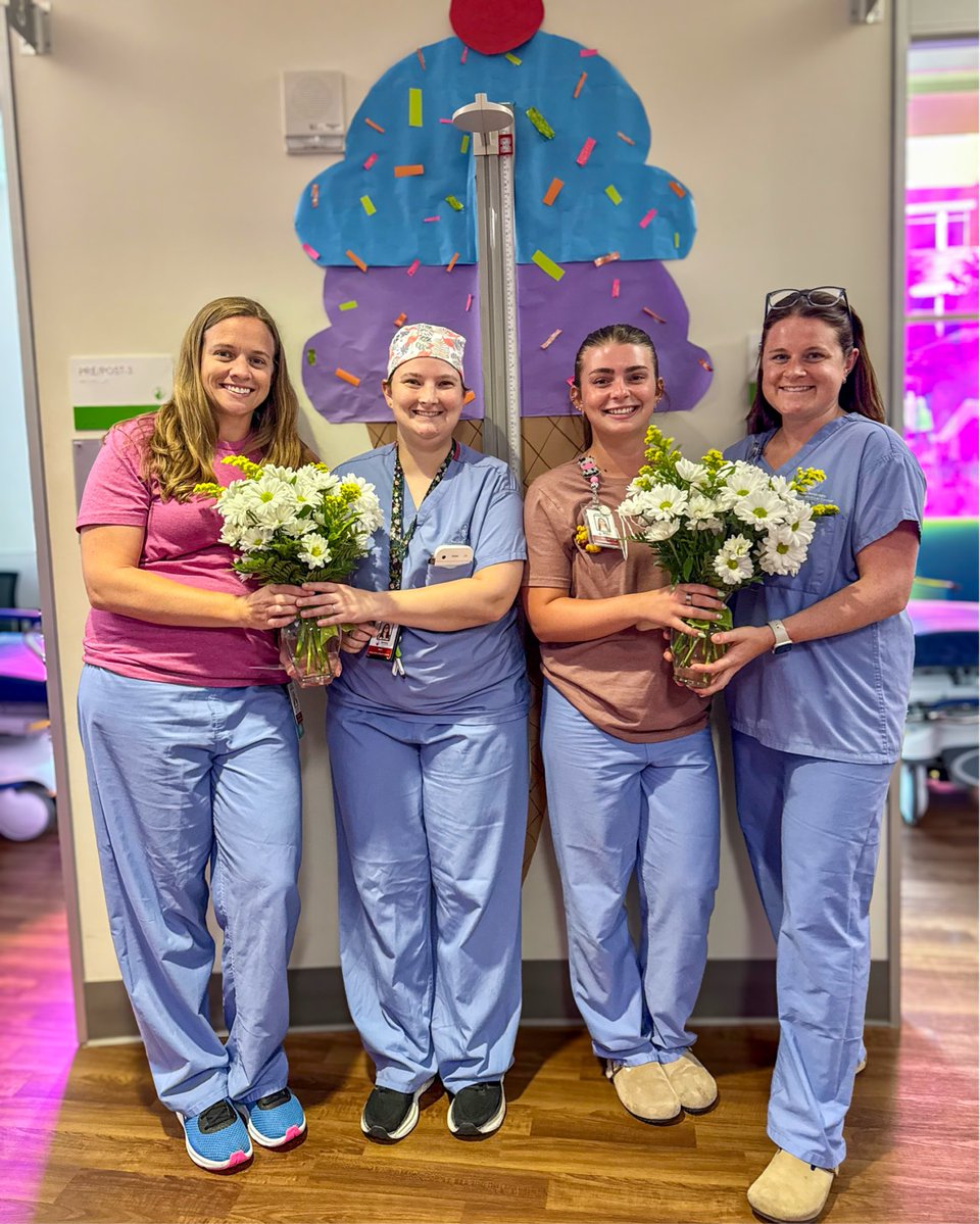 ShrinersLex's tweet image. Congrats to Lisa, Katie, Jenna & Madeline for their DAISY nomination 🌼✨ Thank you for your exceptional care and compassion at Shriners Children’s Lexington!