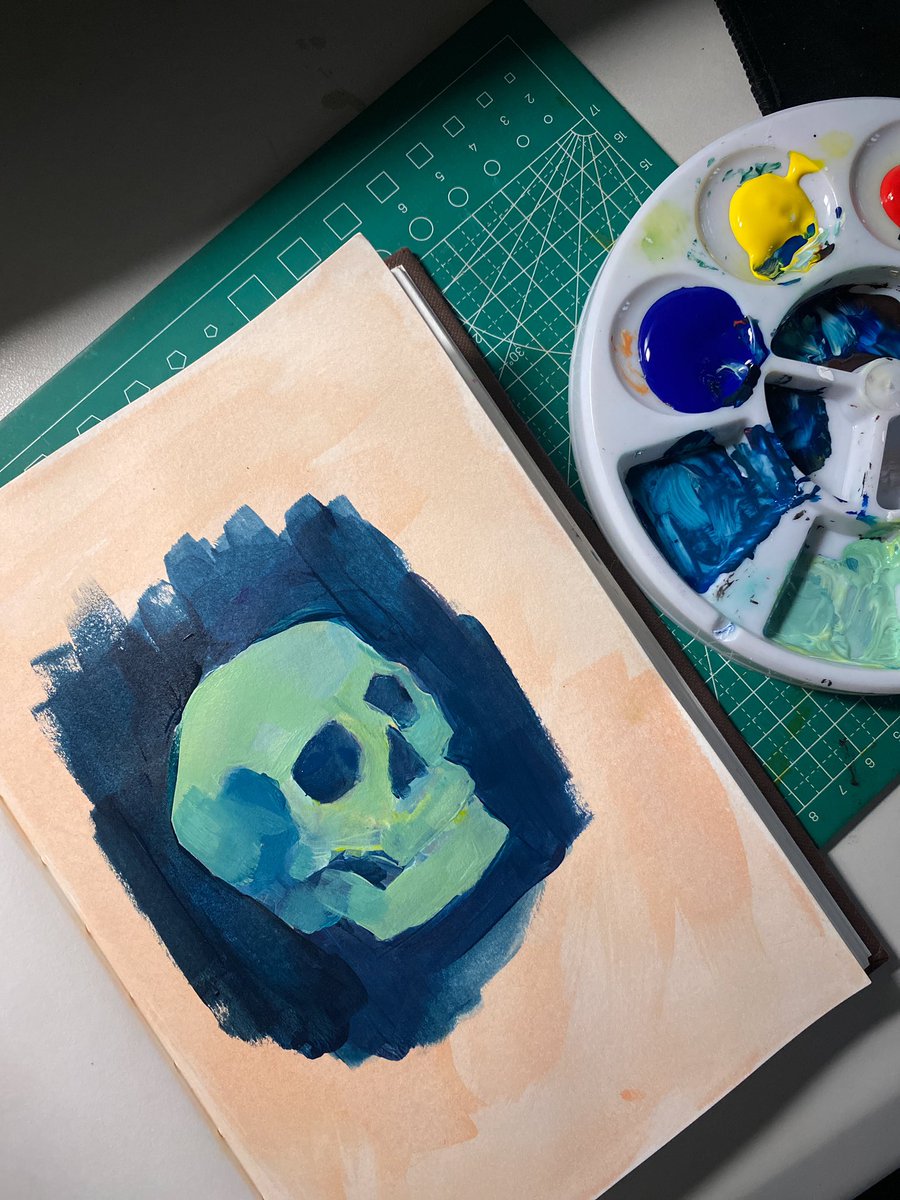 kaizenarts_'s tweet image. trying acrylics again🌧️🎨
