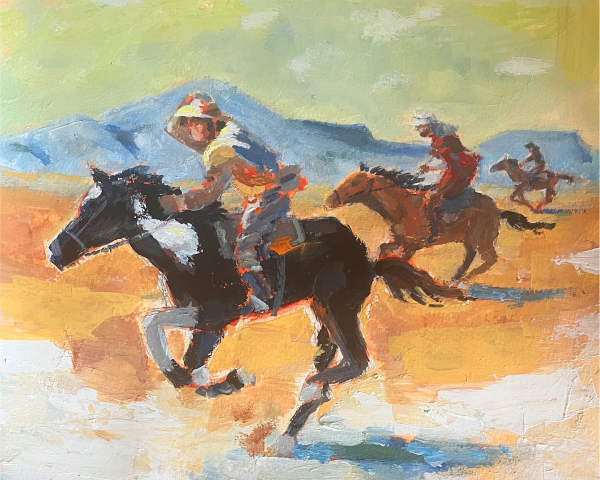 RSalanitro's tweet photo. New painting in acrylics “Riding the open plains “ #art #painting #drawing #horseriding #fineart #contemporary #design #landscape https://t.co/uCwAk81Nzv