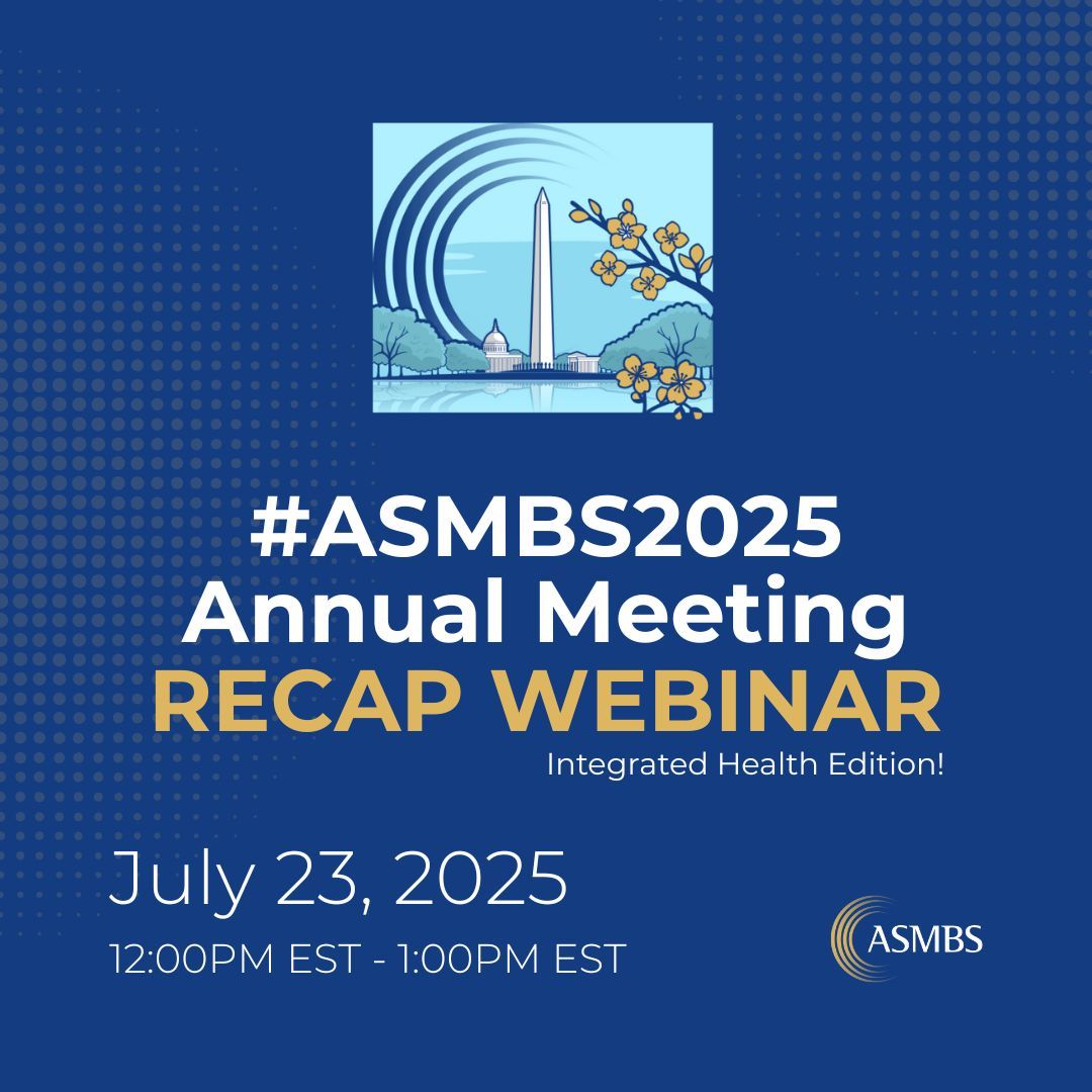 ASMBS's tweet image. Join us this Wednesday, July 23rd, at 12:00 PM EST for a recap of Integrated Health at #ASMBS2025, hosted by Sarah Muntel, RD FASMBS-IH, and Erin Rossi, MFN RD CSOWM LD! Sign up: buff.ly/3XWRXyh
#BariatricCare #ObesityTreatment #ASMBS #health #ASMBS2025