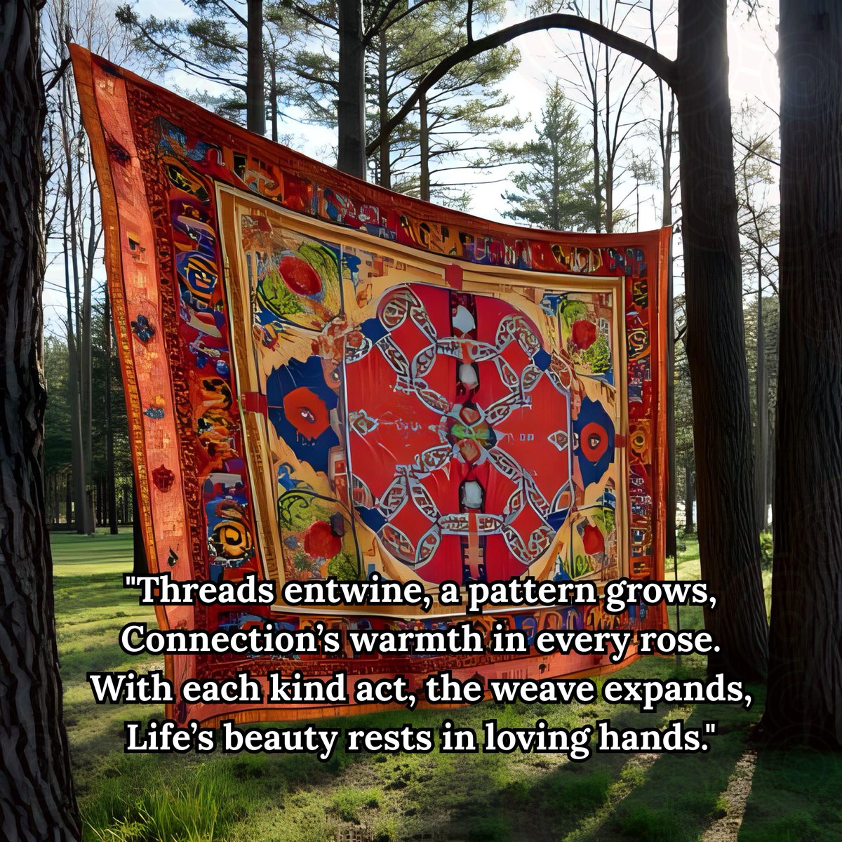 PemaZeje's tweet image. Connection as the Pattern
The web shows every thread connects, forming patterns of love, kindness, and shared moments. Your actions—small or grand—shape the tapestry, rippling through lives. Tonight, choose one intentional act: a kind word, grateful gesture, or quiet wish for…