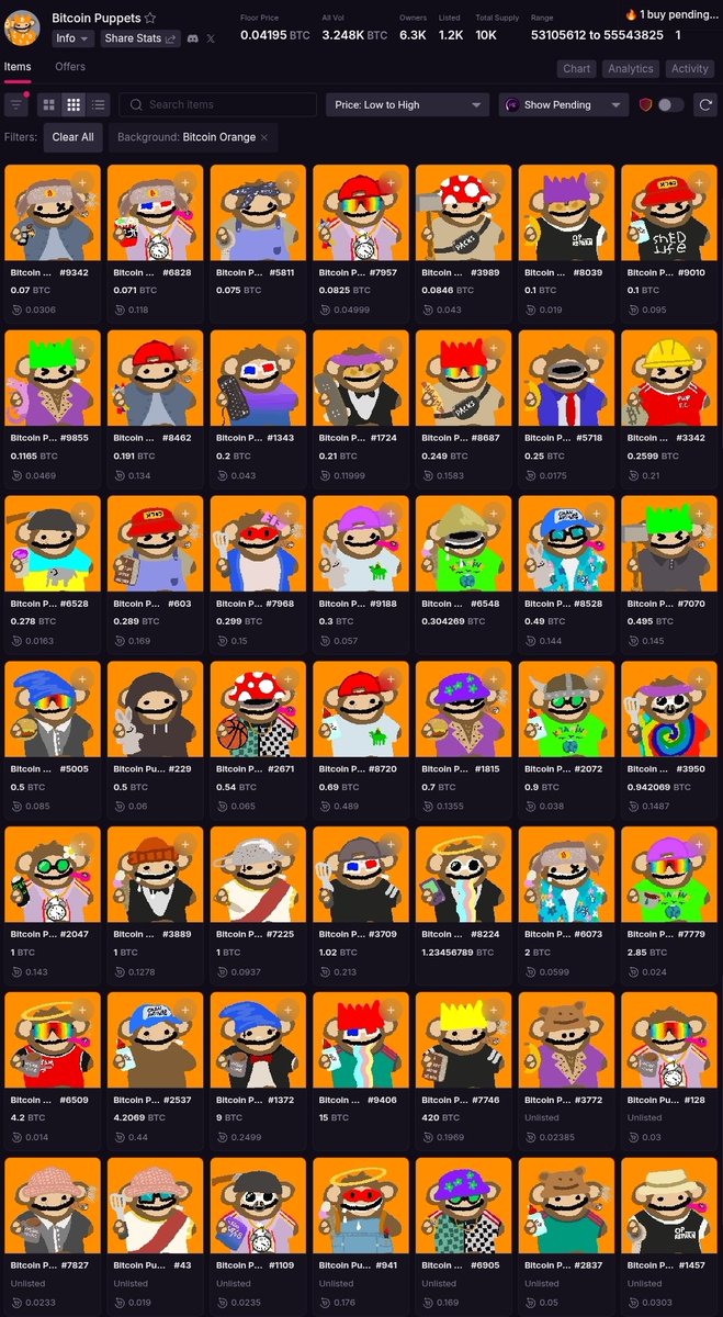 Classicmantweet's tweet image. gm magic internet collectors 🟧
two of the goated collections that I don't hold (yet) but would love to:
@OrdinalMaxiBiz - the ones that can't be stopped.
@BitcoinPuppets - the bitcoin muppets.
which ordinals collections do you like but don't currently hold?