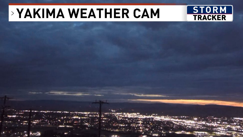 JDonovanWx's tweet image. Skies look rather ominous this morning in Yakima with dense clouds overhead and an orange sunrise on the far horizon.
For today, mostly cloudy skies, cool temperatures, and rain showers are all possible. We do need the rainfall, however, as we are running a deficit this summer.
