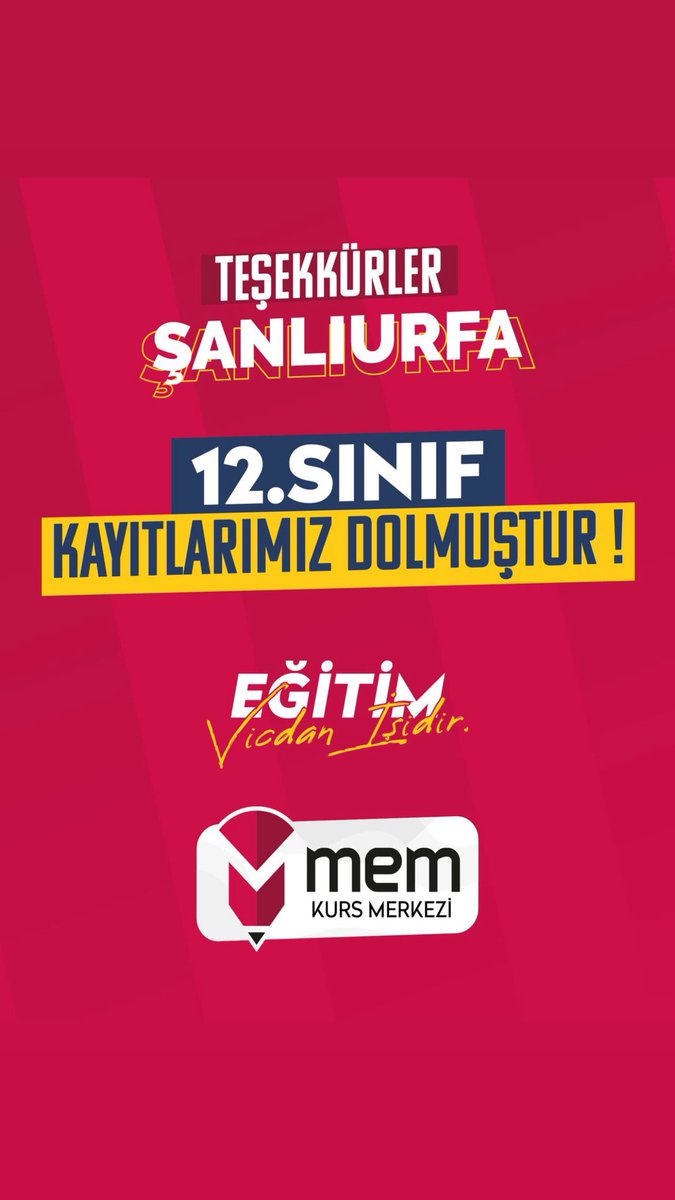 🎉 Teşekkürler Şanlıurfa 12. Sınıf Kayıtlarımız Dolmuştur !

📌 Detaylı bilgi için:
📞 Kurs Merkezi: 0555 067 62 63

👉 Takipte kal, çünkü bu sadece başlangıç!

#MEMleketKazandı #YKS2025 #BenDeÖzelimdeyim #YeniDönemYeniBaşarılar #ÖğrenciOdaklıBaşarı
