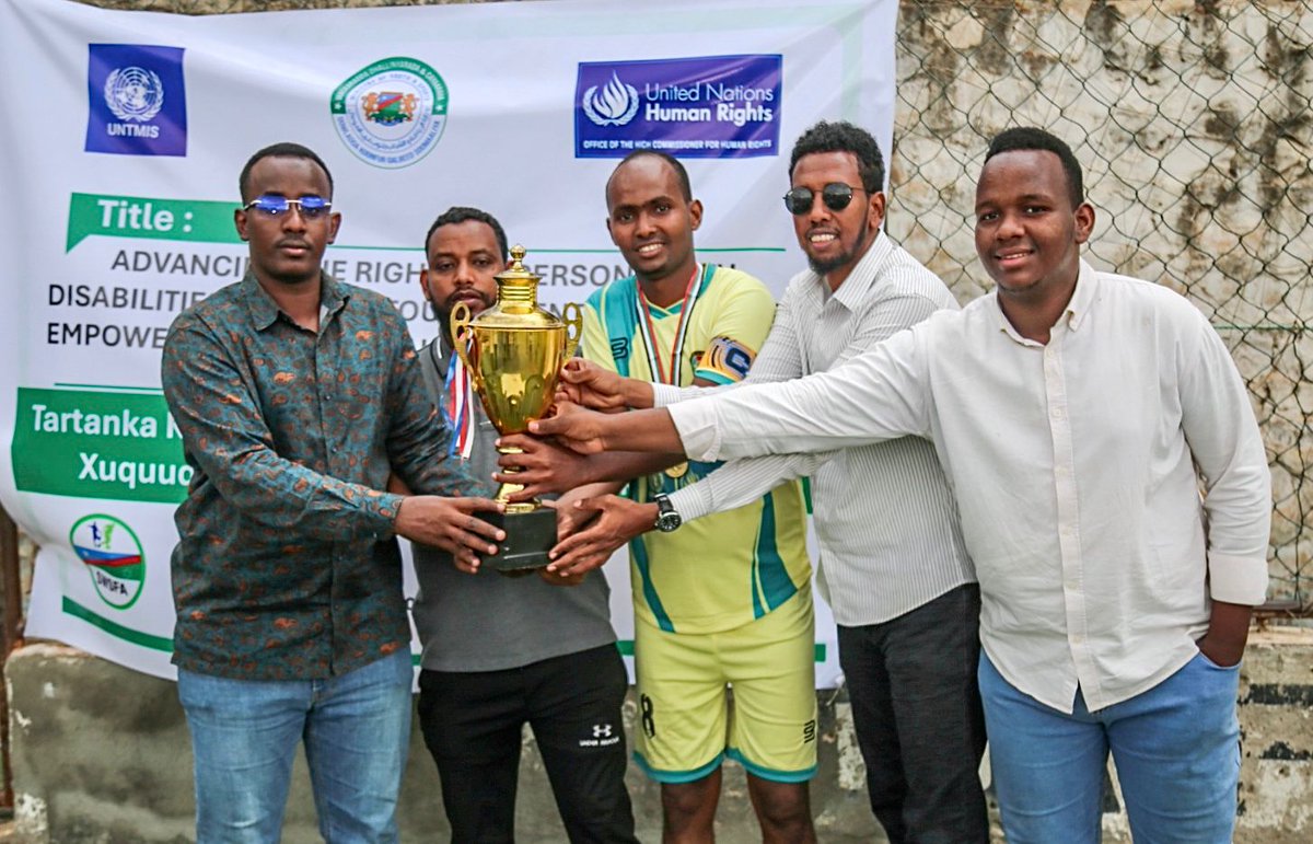 UNTMIS_'s tweet image. To promote an inclusive sports culture and empower youth with equal opportunities in South West State, the Southwest Deaf Association recently organised a three-day football tournament in Baidoa for persons with disabilities. Supported by @UN and @MoYS_SWS, the tournament…