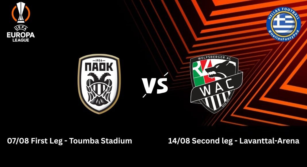 HellasFooty's tweet image. 🌐 PAOK has drawn Austrian side Wolfsberger AC in the Europa League 3rd qualifying round 🦅🆚️🇦🇹
#PAOK #UEL #PAOKWAC
