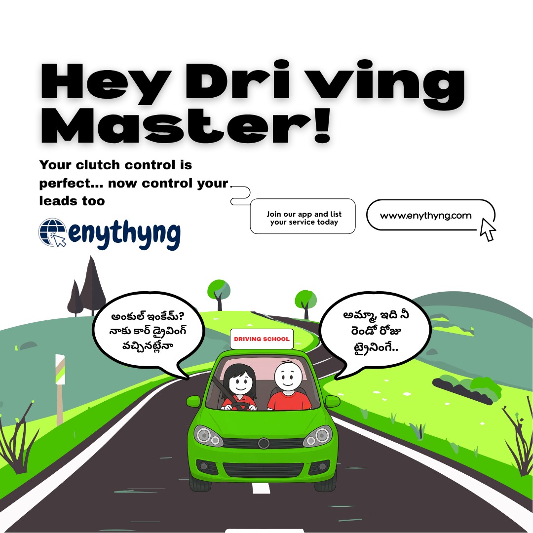 enythyng_com's tweet image. &quot;Are you a Driving Master who teaches with patience and precision? 🛞 Then don’t just steer cars—steer your career too! List your service on our app and get local leads!&quot;

#drivingmaster#drivinginstructor#learntodrive #drivingclasses#drivingcoach#listyourservices #getleadsonline
