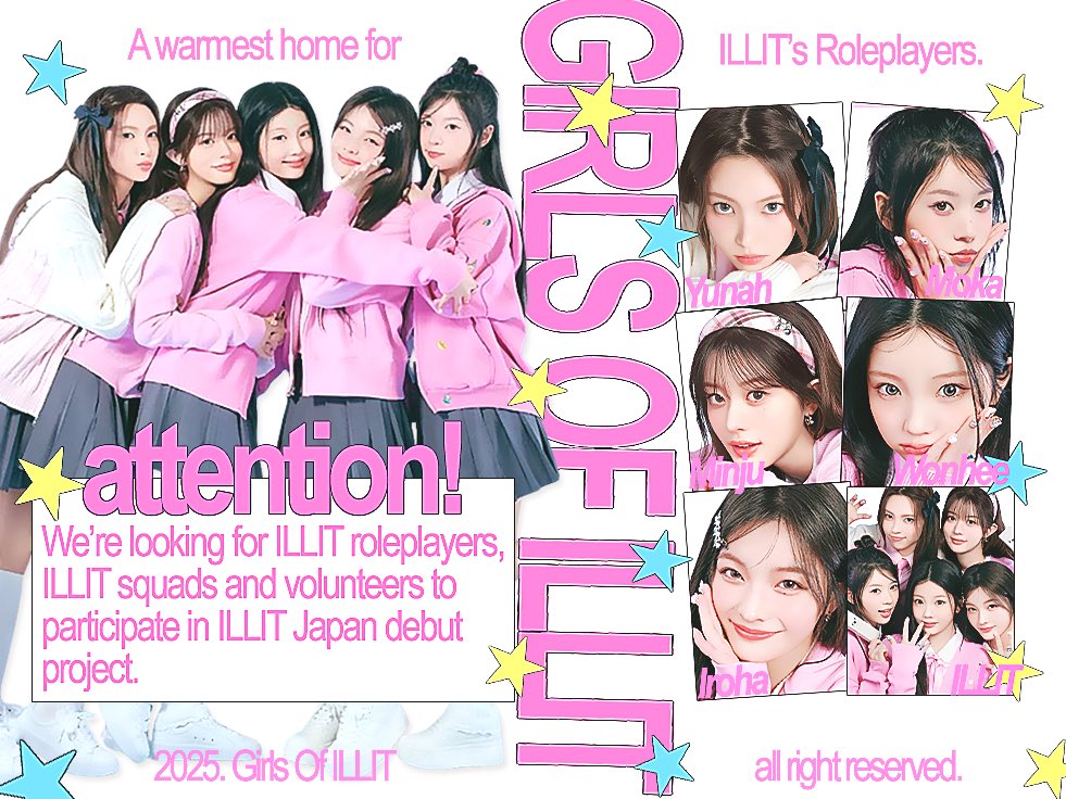 GirlsOfILLIT's tweet image. ❤︎✶  /  Greetings, dearest pals! As ILLITʼs Japan debut comes closer to Sept 1st, weʼre currently seeking passionate crews to join the volunteers as we will hold a project on Sept 3rd. Fill out the form at tiny.cc/GILLIT-JPDebut, and wait for further information!