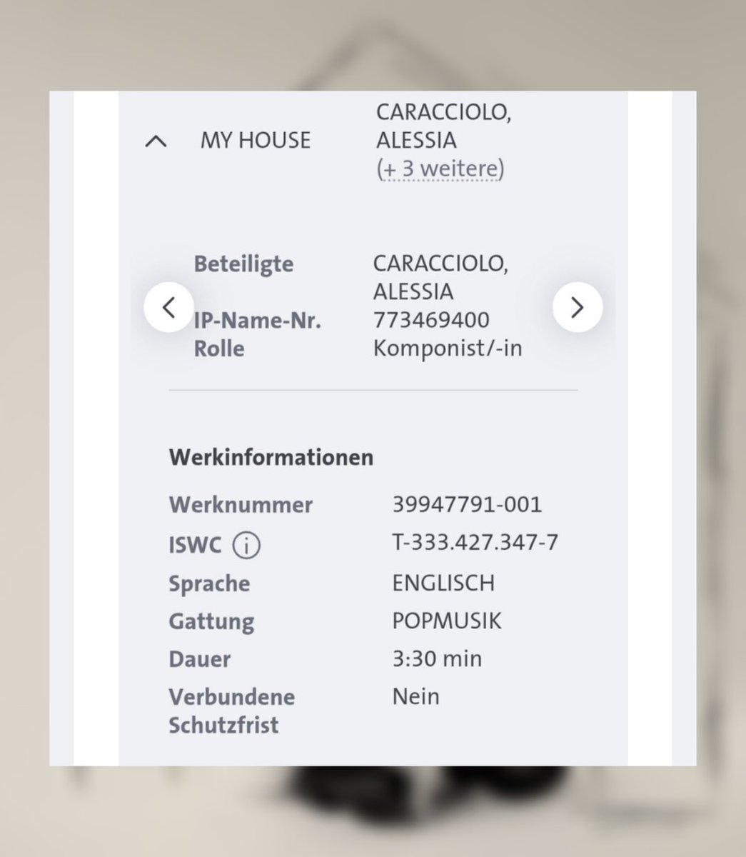 AlessiaStats's tweet image. .@AlessiaCara’s “My House” has also been registered on GEMA.
— The song is 3:30 in length.
