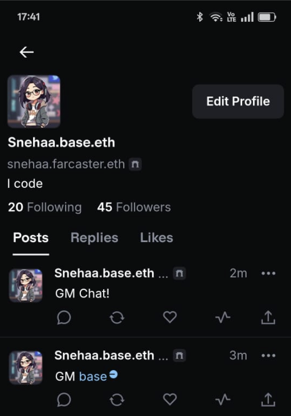sneha_1907's tweet image. Finally am on @baseapp . Thank you @_SDAV for the invite🫶
It's super cool BASED app..am loving it💃
Mini app coming up....!!
let's connect!