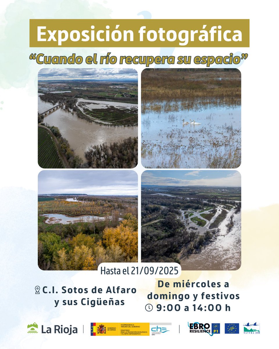 MedioAmbienteLaRioja (@mambienterioja) on Twitter photo 🌊El Centro de Interpretación de Alfaro y sus Cigüeñas acoge este verano la exposición fotográfica "Cuando el río recupera su espacio".
👁🗨La muestra, vinculada a <a href="/EBROresilience/">EBRO Resilience/ LIFE Ebro Resilience P1 🇪🇺</a> ofrece una mirada visual sobre cómo adaptarse al #río mediante soluciones basadas en la naturaleza. 🌊El Centro de Interpretación de Alfaro y sus Cigüeñas acoge este verano la exposición fotográfica "Cuando el río recupera su espacio".
👁🗨La muestra, vinculada a <a href="/EBROresilience/">EBRO Resilience/ LIFE Ebro Resilience P1 🇪🇺</a> ofrece una mirada visual sobre cómo adaptarse al #río mediante soluciones basadas en la naturaleza.