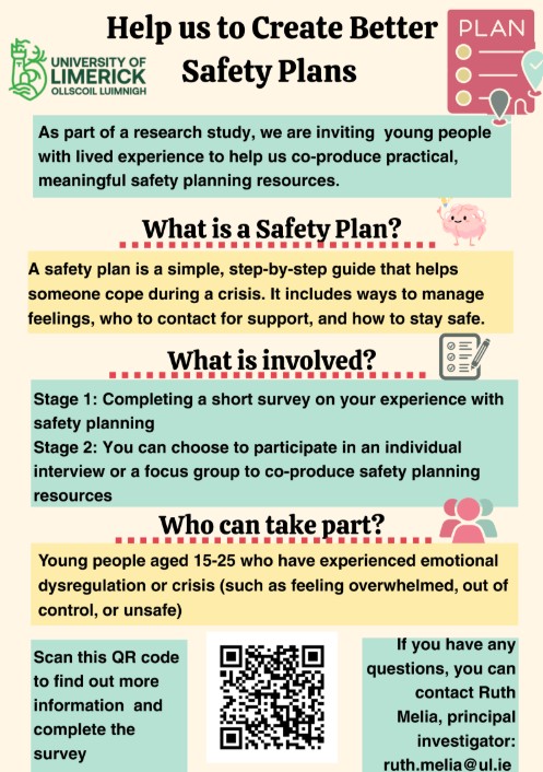 WestBeWell1's tweet image. Participants are being sought for an upcoming study entitled, "Co-Producing Safety Planning Resources for Young People".
For more information on how to take part please follow the link below: westbewell.ie/2025/07/21/stu…
