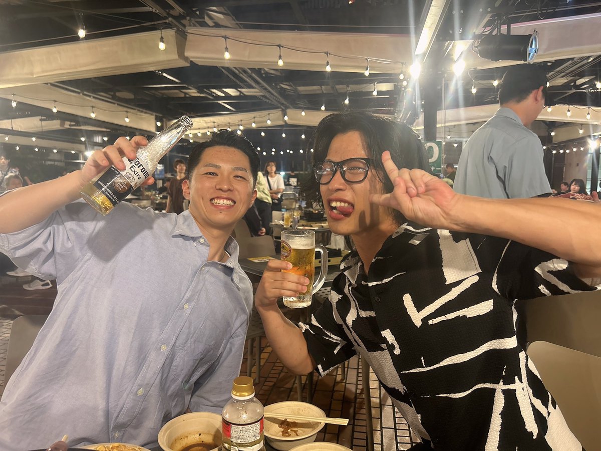 Li_lith_1016's tweet image. ゴンリサ夫妻&amp;amp;バンブン夫妻で横浜のビアガ飲み！
この二人の安心感はんぱない🥹なんなの？ｗｗ癒される…

そんでわたし顔パンパンで草…

楽しかったー！