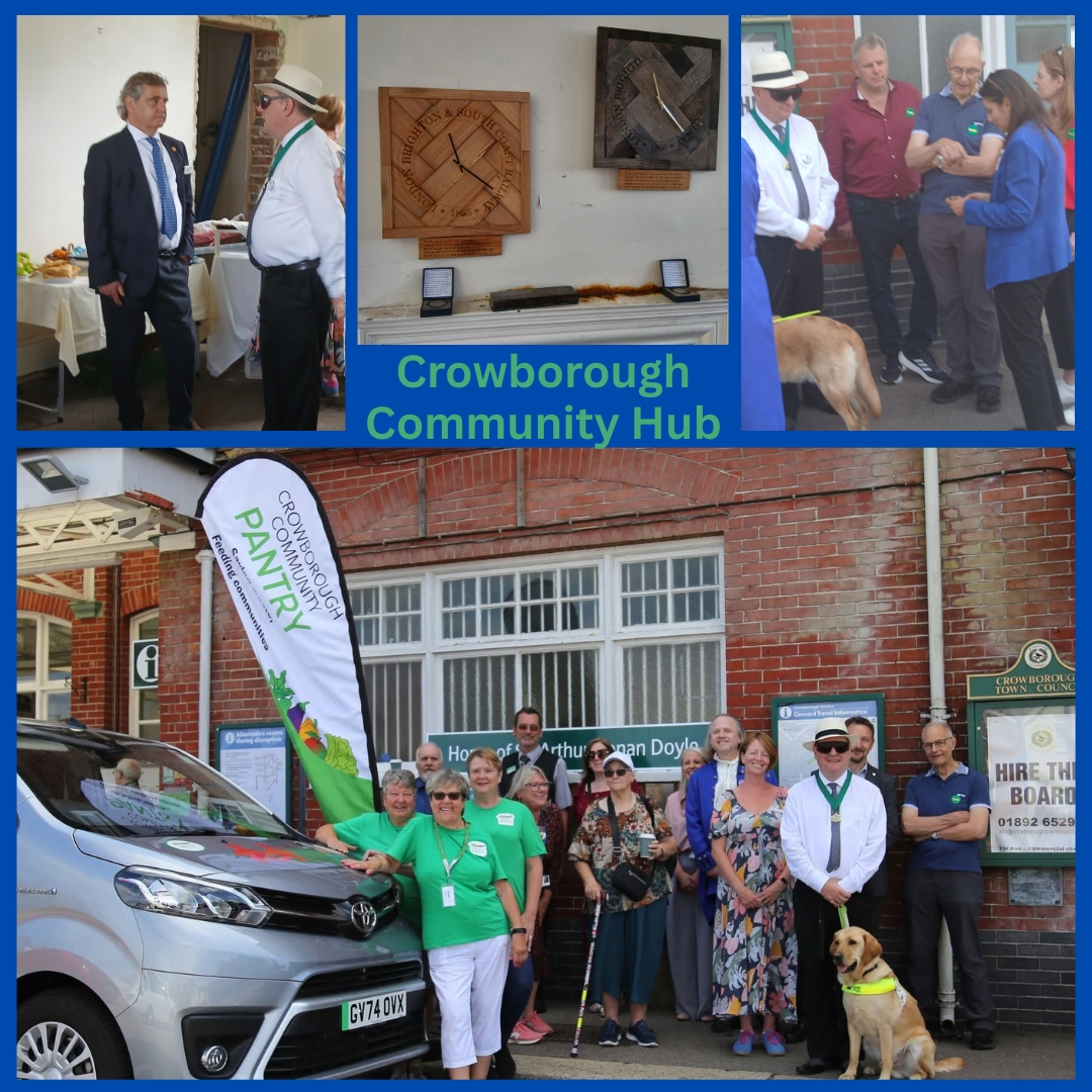 CrowboroughTC's tweet image. The Deputy Mayor, Cllr Paul Goddard was pleased to attend community hub open day on Friday.  He is pictured talking to Dep Lord Lieutenant, Lord Abergavenny, &amp;amp; Nus Ghani MP.

#crowborough