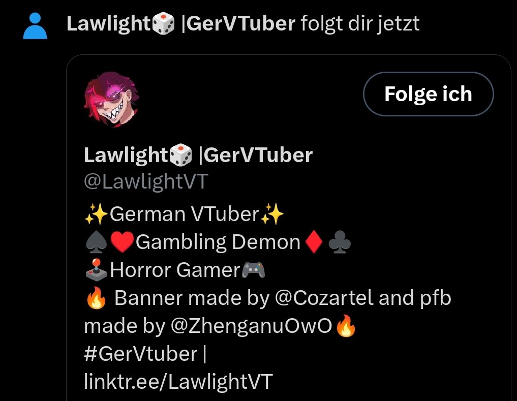 venomion_shadow's tweet image. Und noch so ein Verrückter, crazy xD
Herzliches Hallo an @LawlightVT 🖤