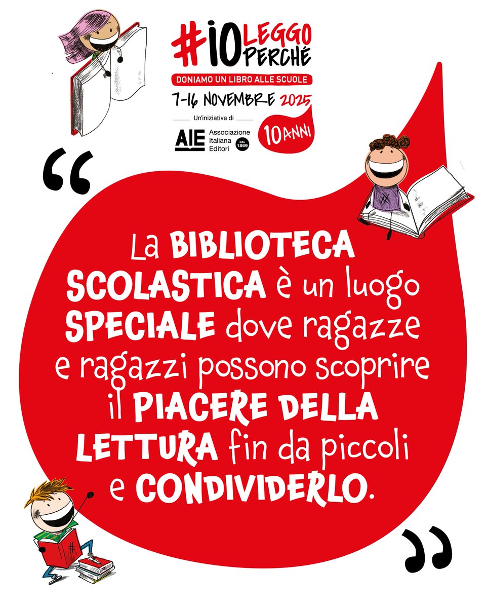 Scoprire il piacere della lettura e condividerlo 🤲

Dal 7 al 16 novembre doniamo un libro alle scuole!
Vi aspettiamo ❤️

#ioleggoperché