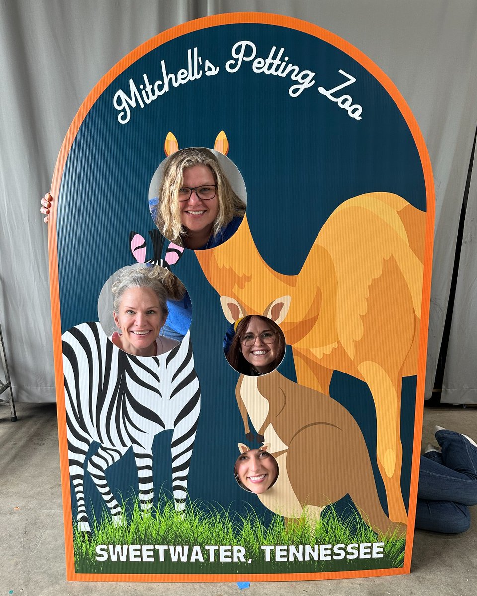 GCKnoxville's tweet image. Say cheese… or maybe neigh 🦓 
We had a blast designing and printing this custom photo booth cutout for a local petting zoo! The perfect spot for fun memories and selfies.

#customprint #photoboothfun #pettingzoo #graphicdesign #eventbranding #printedwithlove #graphiccreations
