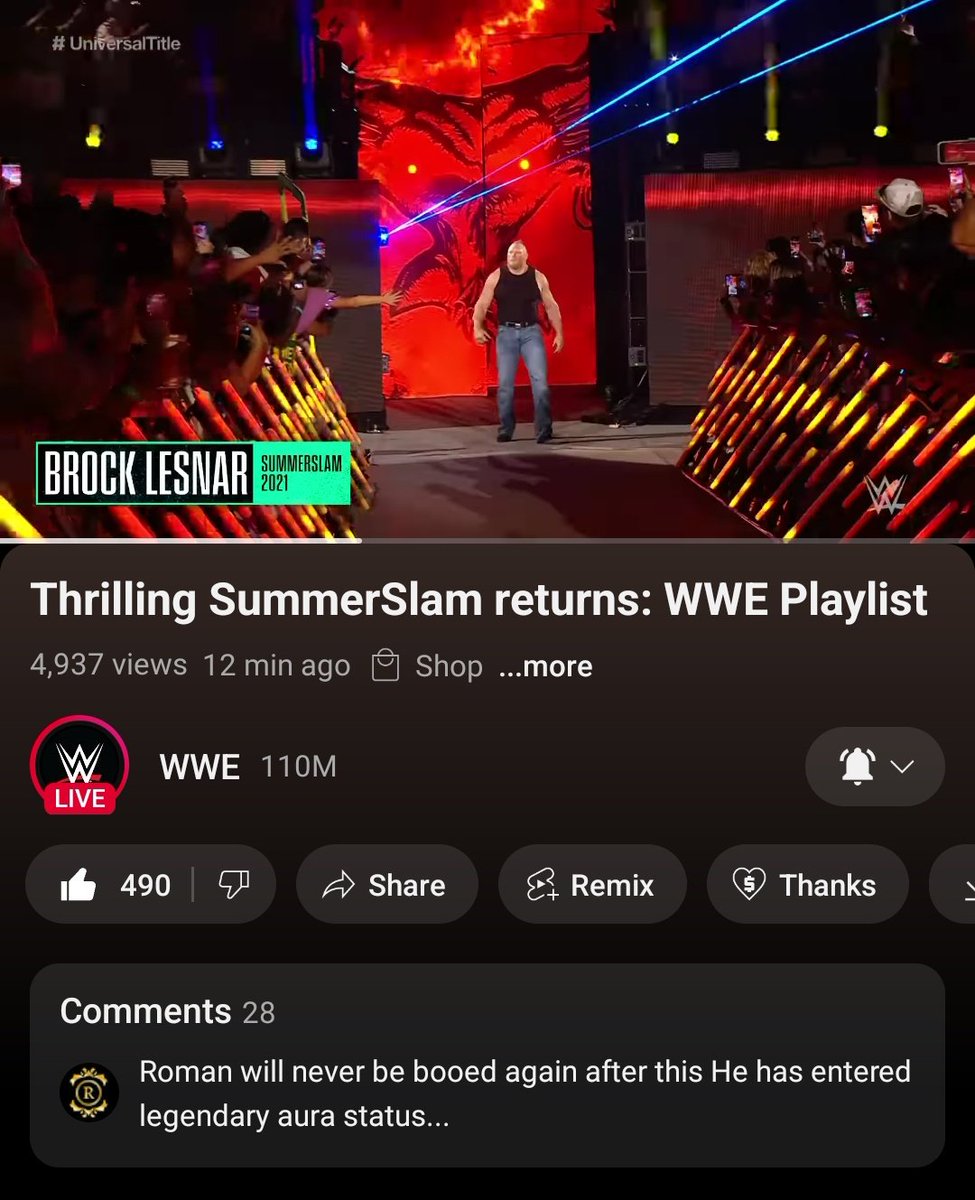 Harrysraw56's tweet photo. Brock Lesnar has been added to wwe yt channel best summerslam returns video. 

OMG He,s Coming the Aura is returning!👀🔥🔥 https://t.co/Z7HMlOm8fc