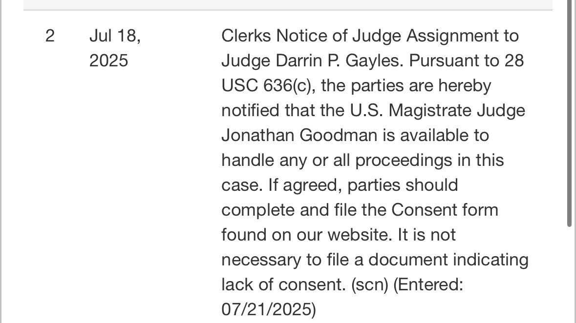 kyledcheney's tweet image. JUST IN: Trump’s lawsuit against Murdoch and the WSJ goes to Judge Darrin Gayles, an appointee of Barack Obama.