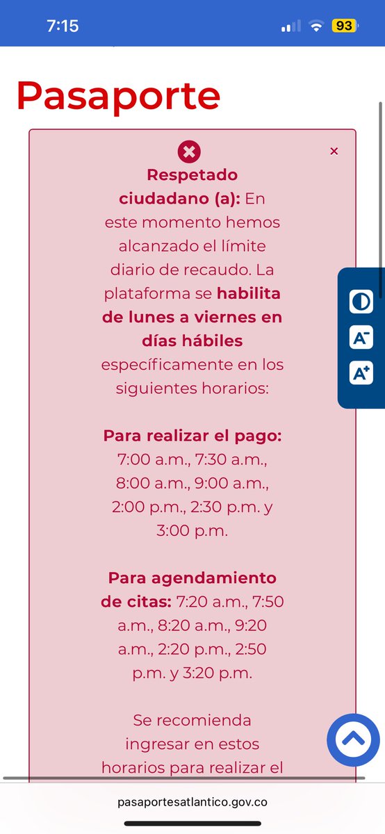 SvDelgado's tweet photo. Por qué @Gobatlantico está haciendo TAN COMPLICADO el proceso del pago del pasaporte?! Por qué poner horas específicas y luego en esa hora decir que ya llegaron al “límite del recaudo?” - es INJUSTO. Lunes 7:00am y ya el mensaje?! https://t.co/nXDvLY1lRT