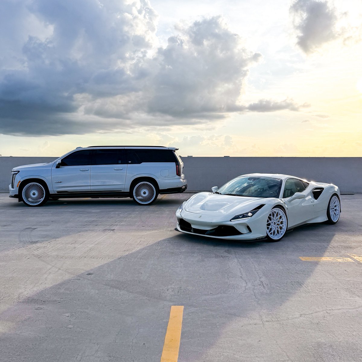 KFLETCH___'s tweet image. GM I’m driving one of these today. Nope, not the Ferrari. Been there done that. I’m enjoying the new 2026 Cadillac Escalade V, Platinum, yup… 700hp Supercharged V8 mom car. Happy Monday everyone