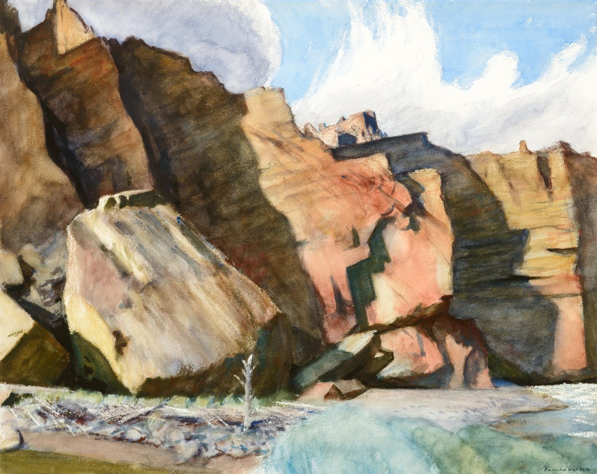 Shoshone Cliffs, Wyoming - 1941 #artbots #hopper