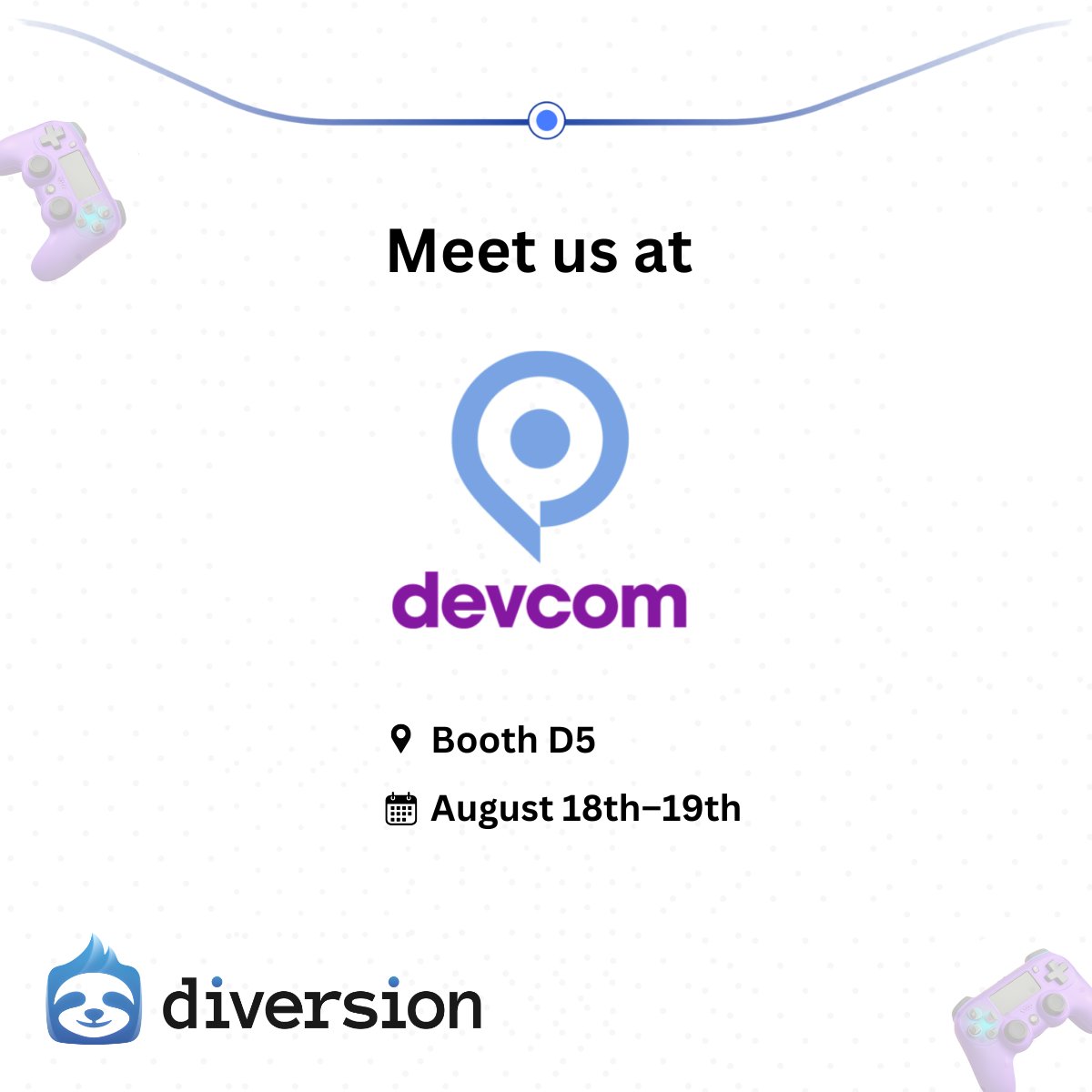 diversion_hq's tweet image. 📢 Devcom, get ready - diversion is coming! 🥁
Catch us at Booth D5 for:
🚀 Live demos & new features
🧦 Fresh merch & sweet treats
🧠 Tips from version control pros
Come say hi, we love meeting our community! 💙
#DDC25 #Devcom2025 #GameDev #VersionControl #indiedev #diversion