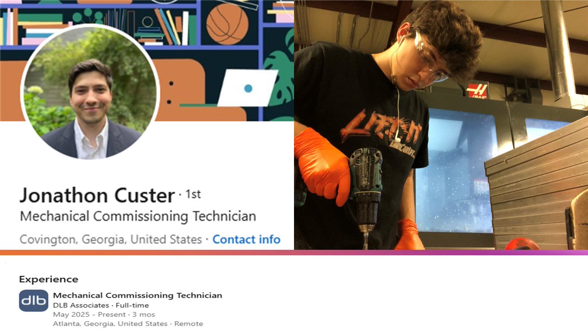 Proud of 2021 <a href="/NCCA_Covington/">NCCA</a> WBL engineering grad Jonathon Custer who interned @ Tri-Con Tools while at NCCA &amp; graduated from Kennesaw State in May. He now works for DLB Associates in Atlanta. Congrats Jonathon! #missionemployable <a href="/NewtonCoSchools/">NCSS</a> <a href="/NewtonSupt/">Dr. Duke Bradley, III</a> #NCSFuture