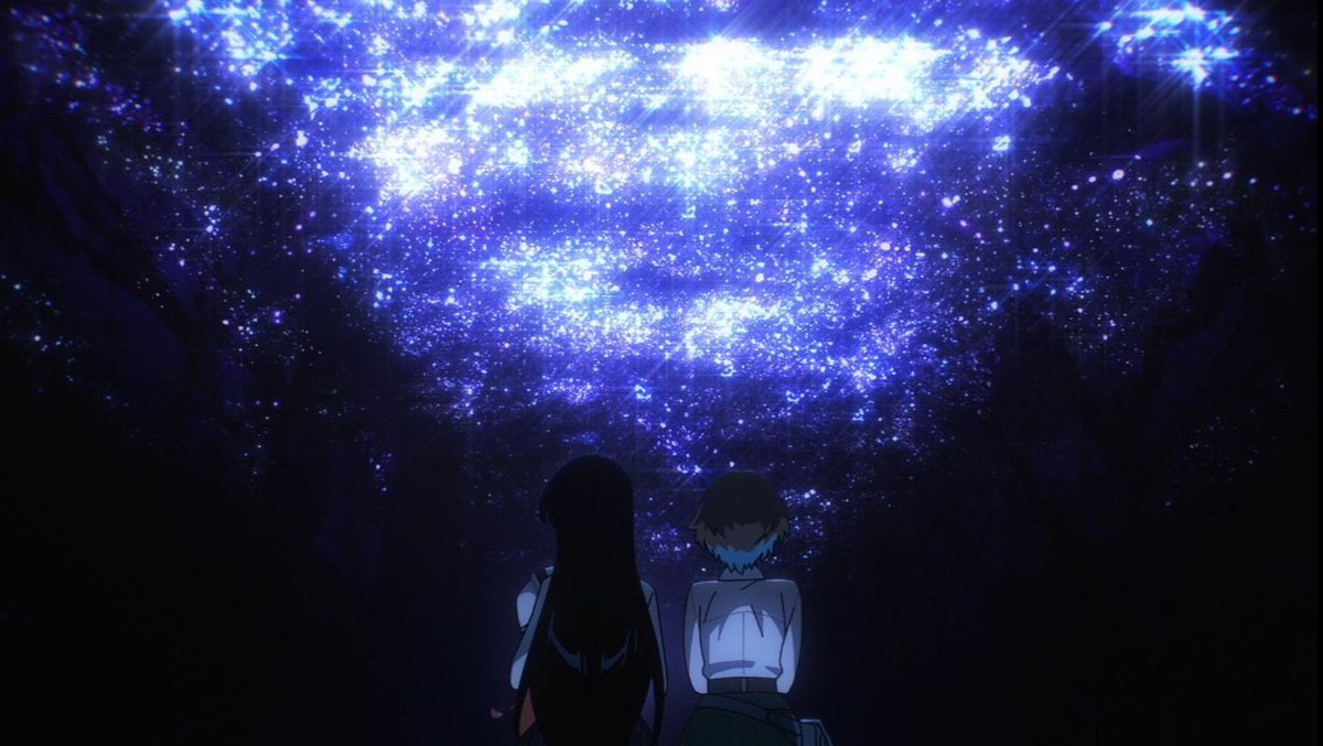 #瑠璃の宝石 3話
まるで大海賊が残した宝物を探し当てる様に更にスケールを拡げ地球が残した意思(=石)を見つけるロマンがこの話にはあったように思います。

廃坑に輝く"恒星"。
まだ見ぬ『残された恒星』が今を生きる瑠璃や伊万里という"残された若者(海賊)"に託されているのは素敵すぎるお話。