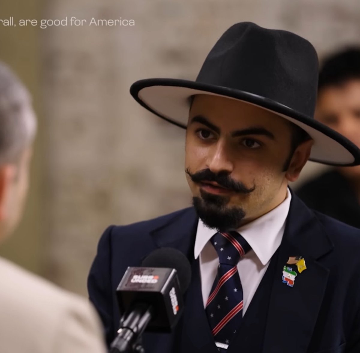 kshahrooz's tweet image. Just wish these Iranian far right guys understood that no matter how perfectly they regurgitat fascist talking points, the blonde fascist guys still won't respect them and the blonde fascist women still won't want to fuck them (looking like a cartoon villain doesn't help).